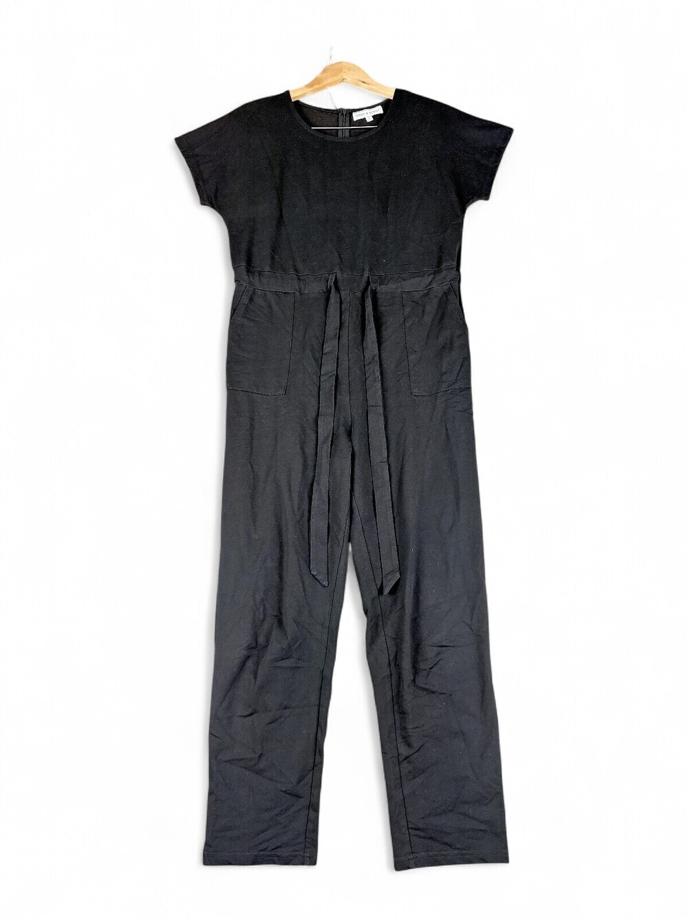Piper & Scoot Black Tie-Waist Jumpsuit Size S